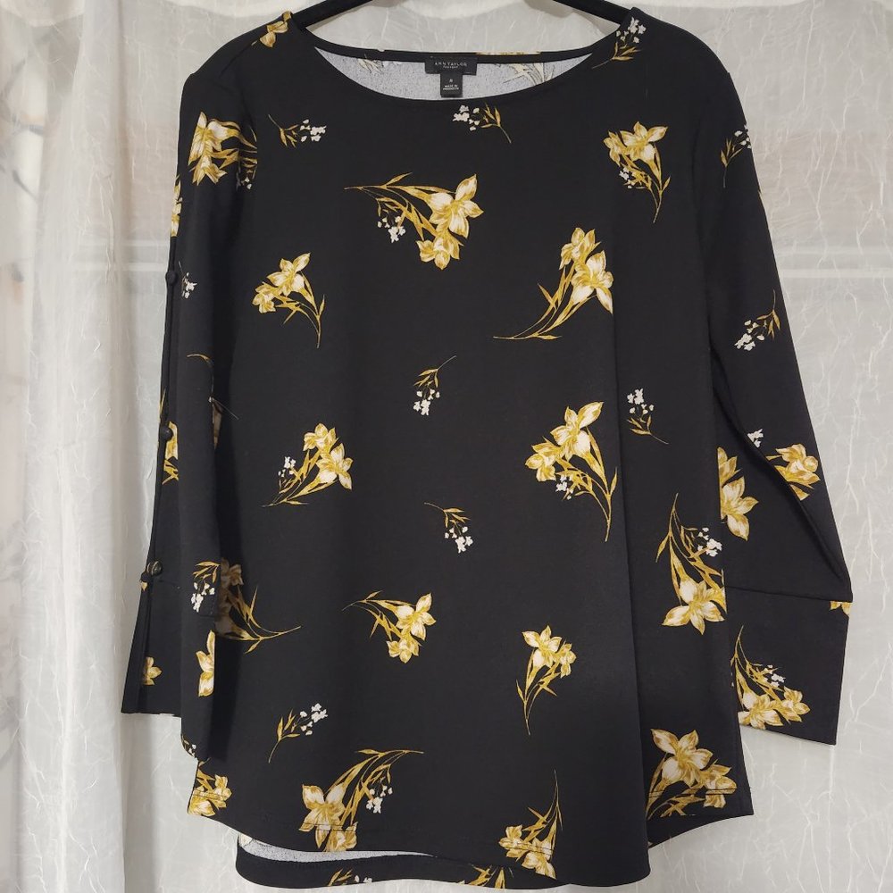 Ann Taylor Button Sleeve Blouse